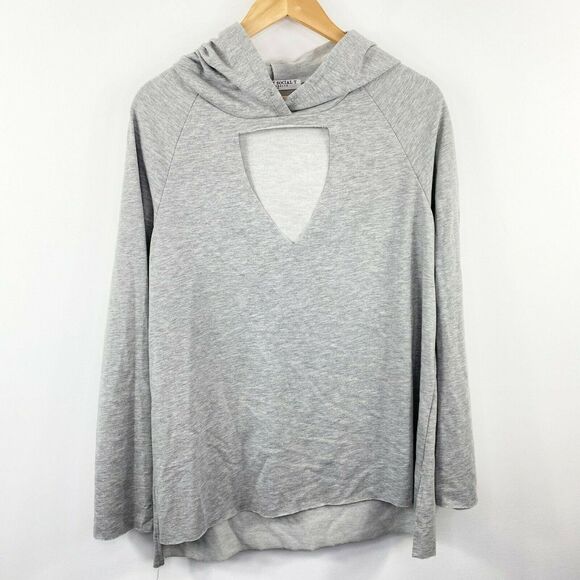 Project Social T Grey Cut Out Long Sleeve Pullover Hoodie Women's Size Small S - Picture 1 of 5